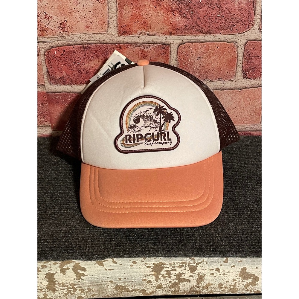Rip Curl Rainbow Waves Trucker Hat Orange Brown Surf Revival Snapback‎ 022WHE